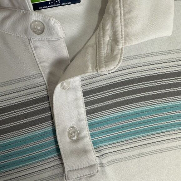 Ben Hogan‎ Shirt Mens Large White Blue Golf Polo Performance Short Sleeve Adult​ - Picture 3 of 7